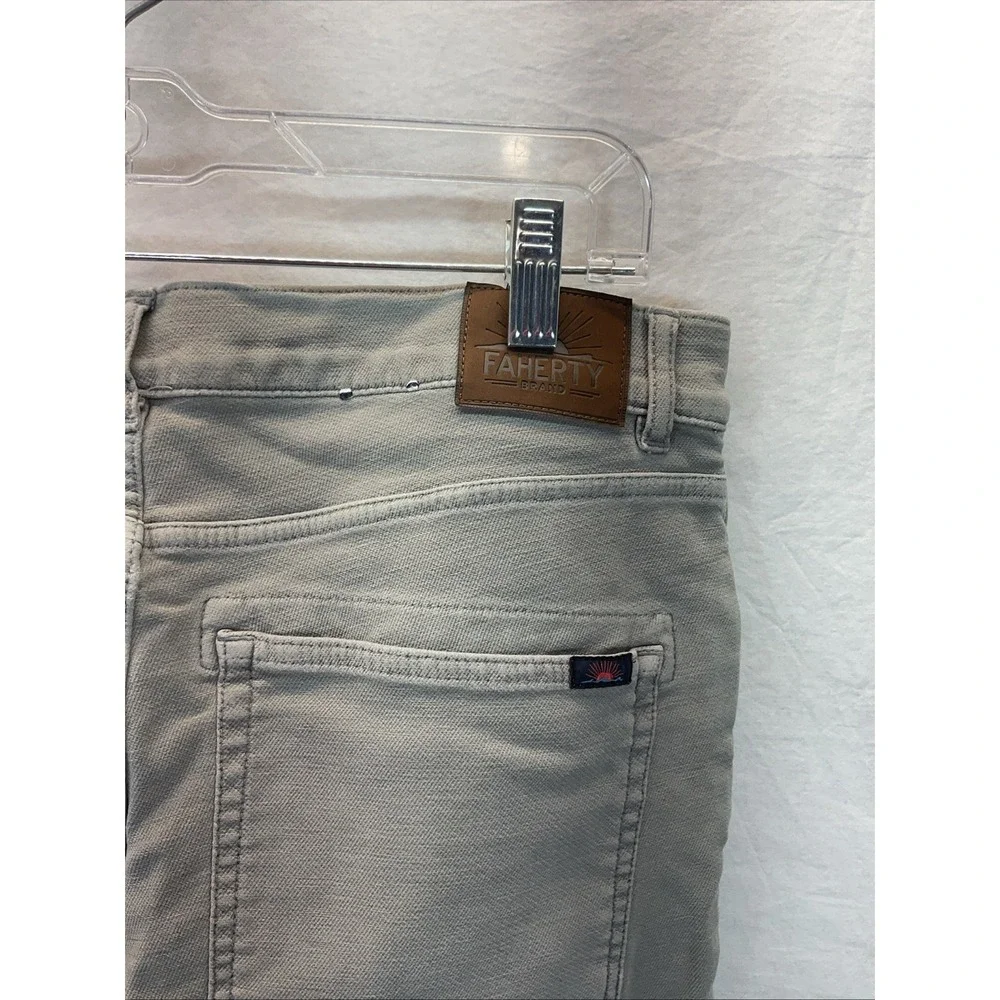Faherty Brand Jeans Mens 33x32 Gray Straight Leg Stretch Denim Pants Casual